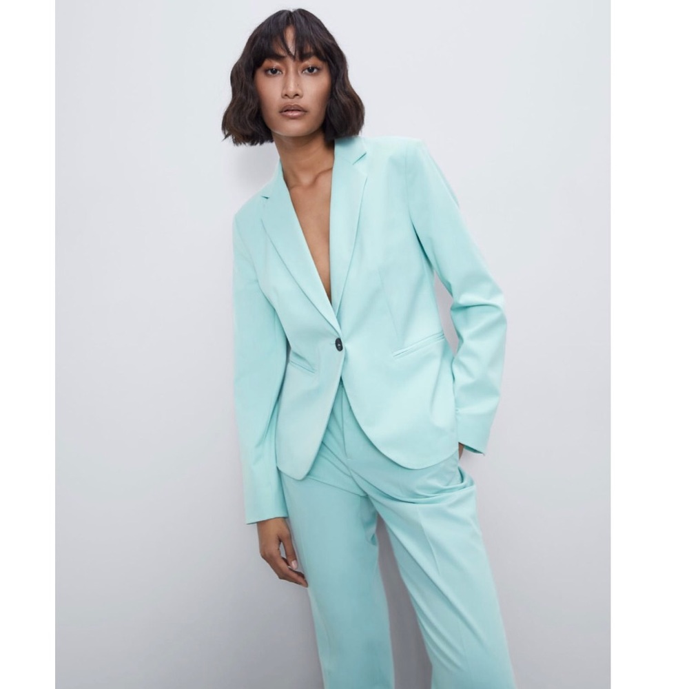 NEW!! Zara Sea Green Two Piece Suit Size 10